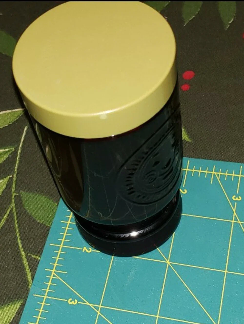 Vintage Ruby Red Wheaton Jar With Screw Top Lid